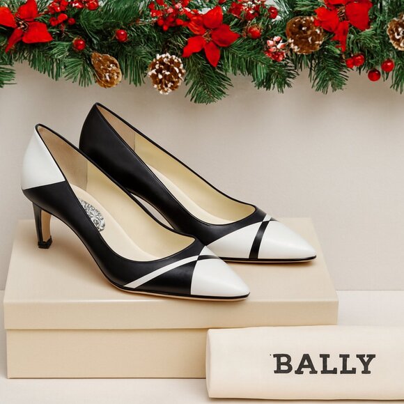 Bally Designer Pumps | Black & White Leather | Size 8.5 M | With Box Dust bag - Picture 14 of 14